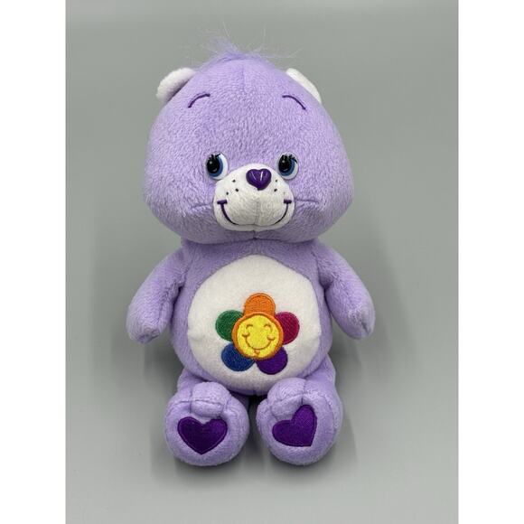 Care Bears 2003 Small Purple HARMONY Bear 8” Stuffed Animal READ DETAILS - Picture 1 of 8